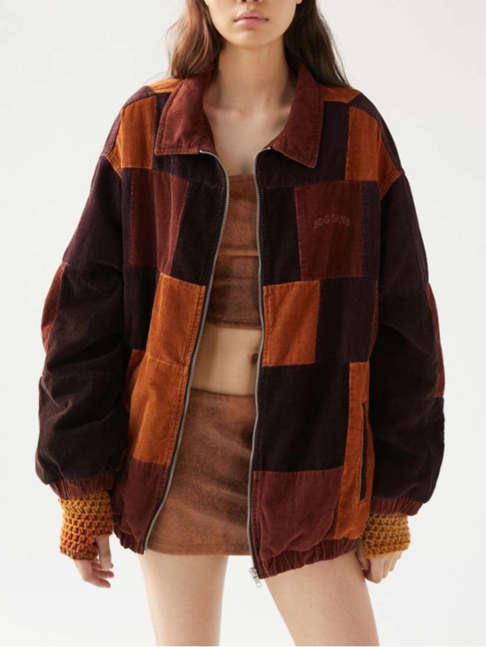 Urban Outfitters BDG Patchwork Corduroy Harrington Jacket